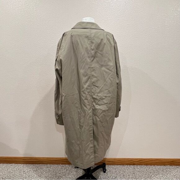 London Fog Maincoats Khaki Trench Coat with Zip Out Liner Size 46 - Picture 7 of 11